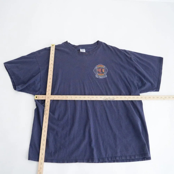 Vintage 03' Delta Pro Weight Navy FDNY 2nd Class The Rock Back Bully Hit 3XL - Picture 4 of 10